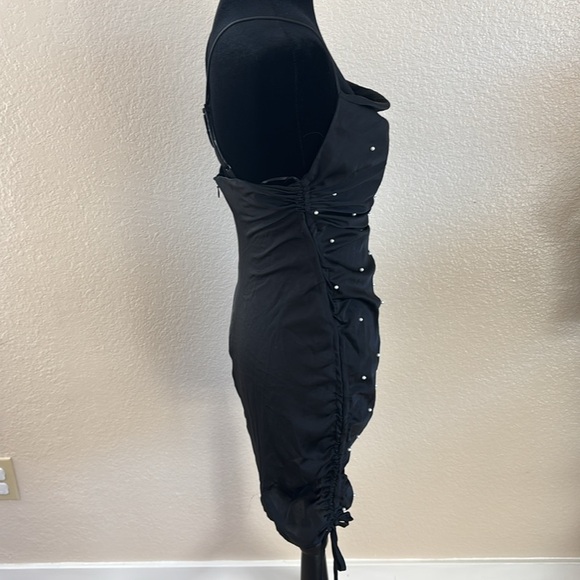 NWT ASTR String of Pearls Imitation Pearl Side Ruched Minidress 0112 - Picture 8 of 9